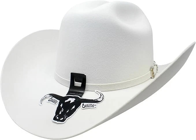 Cuernos Chuecos 10X Joan Milano Style Beaver Fur Felt Western Cowboy Hat - White