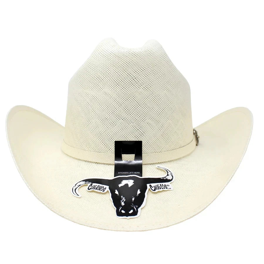 Cuernos Chuecos 300X Julion Style (Milano) Western Cowboy Shantung Straw Hat