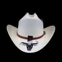 Cuernos Chuecos 300X Durango Style (Milano) Western Cowboy Shantung Straw Hat
