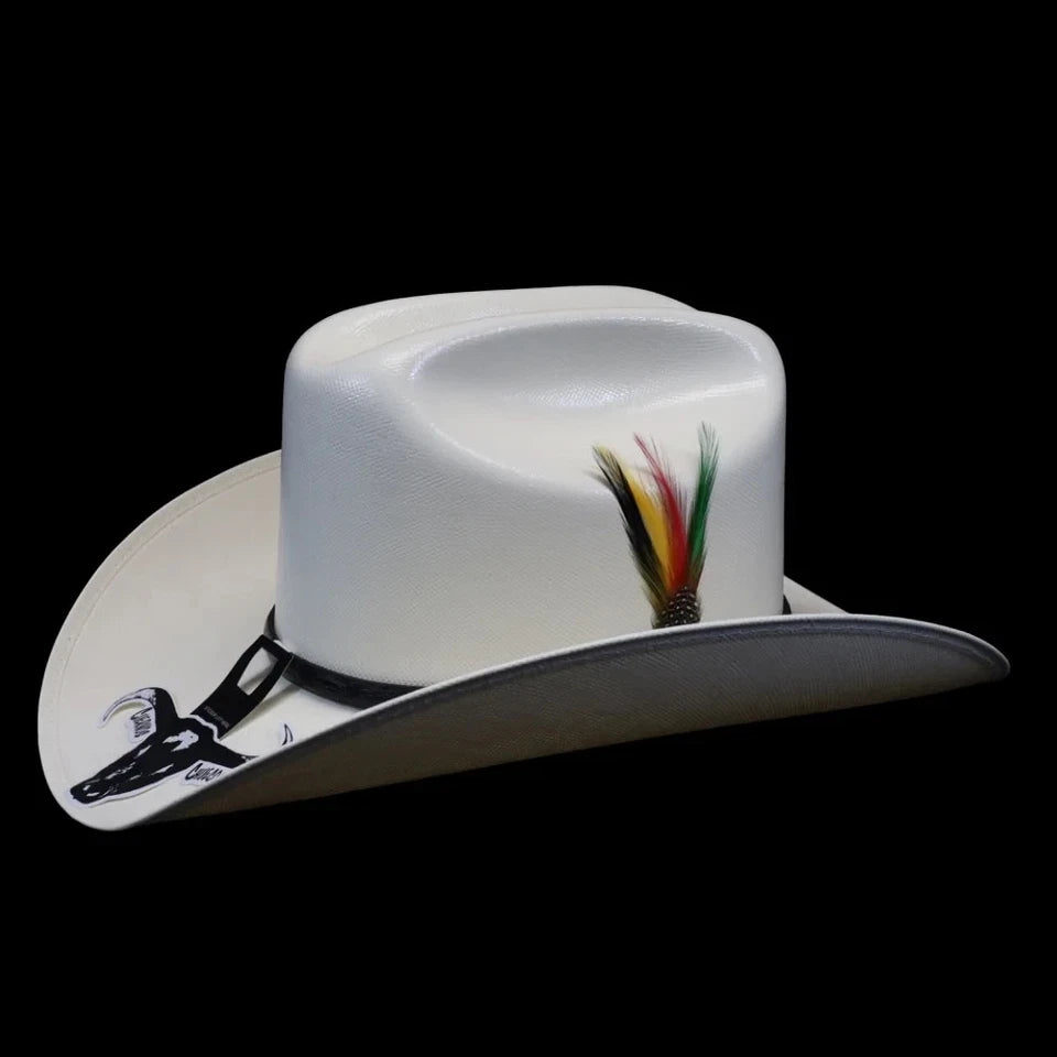 Cuernos Chuecos 300X Durango Style (Milano) Western Cowboy Shantung Straw Hat