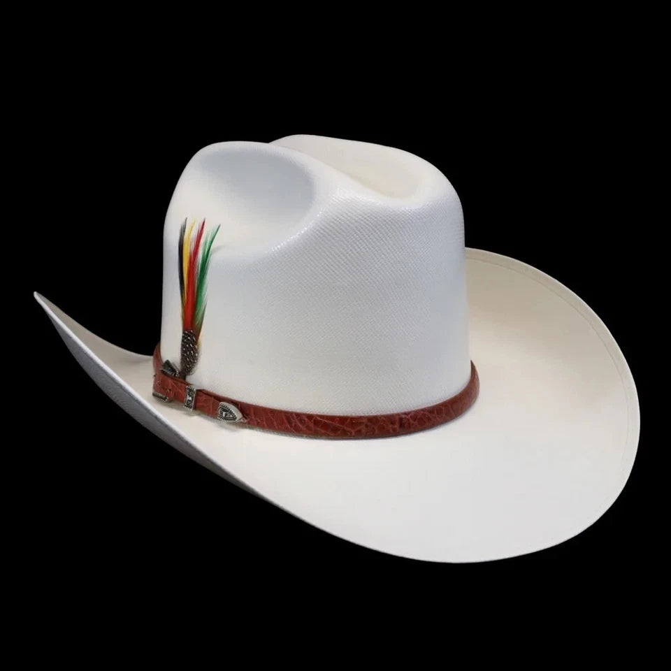 Cuernos Chuecos 300X Durango Style (Milano) Western Cowboy Shantung Straw Hat