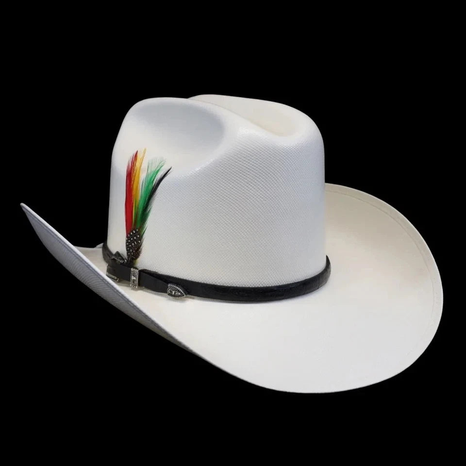 Cuernos Chuecos 300X Durango Style (Milano) Western Cowboy Shantung Straw Hat