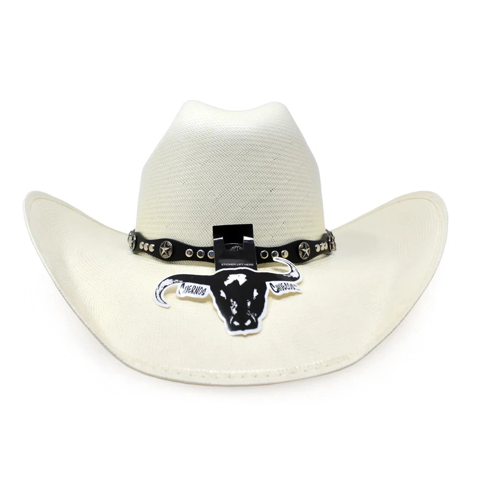 Cuernos Chuecos 150X Marlboro Style (Oscar) Western Cowboy Shantung Straw Hat