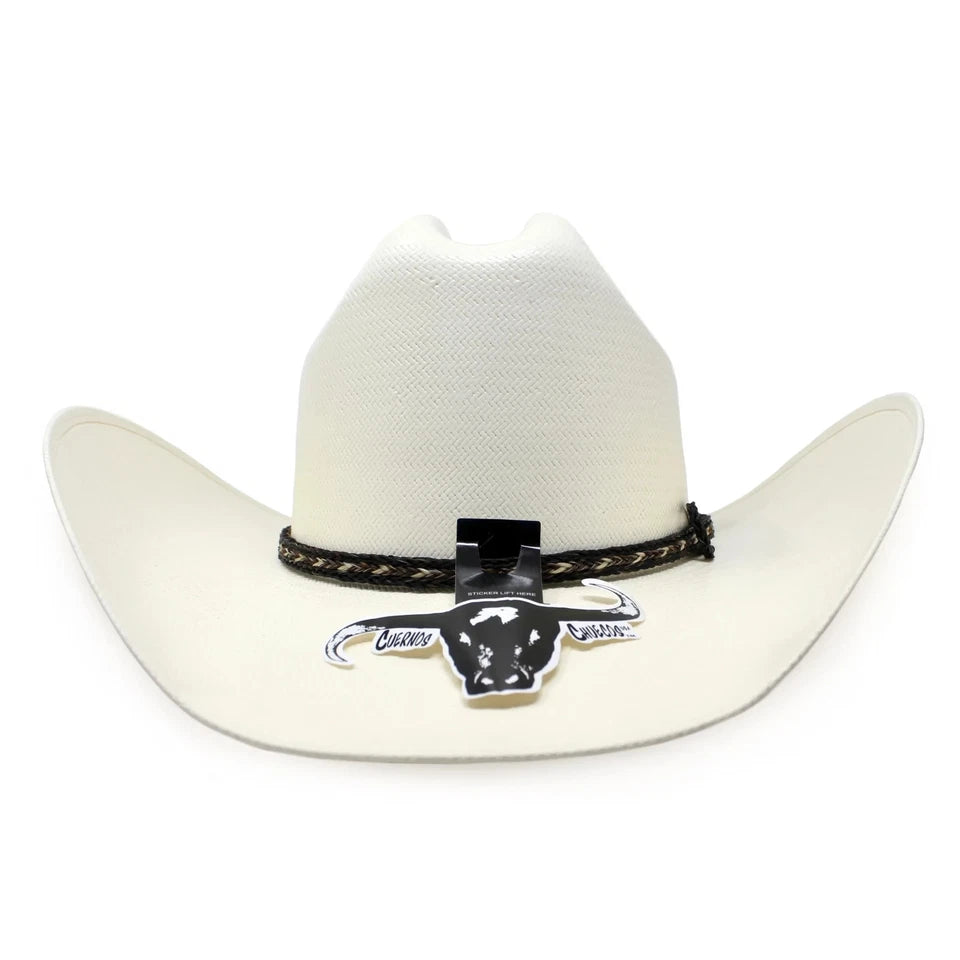 Cuernos Chuecos 100X Maverick Style Western Cowboy Shantung Straw Hat