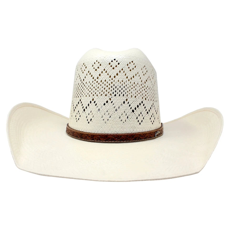 Tombstone 100X Ranger Diamond Minnick Style Western Cowboy Shantung Straw Hat