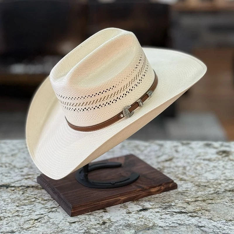 Men’s Tombstone 30X Mustang Style Vented Western Cowboy Shantung Straw Hat
