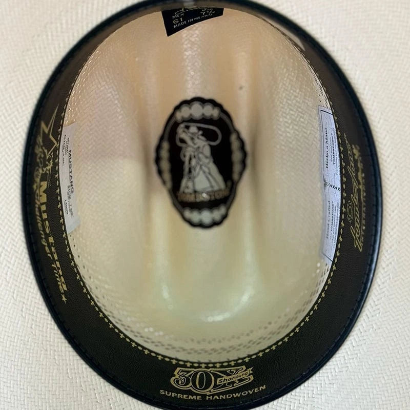 Men’s Tombstone 30X Mustang Style Vented Western Cowboy Shantung Straw Hat