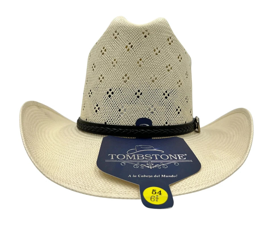 Tombstone 30X El Viejon Flower Style Western Cowboy Shantung Straw Hat