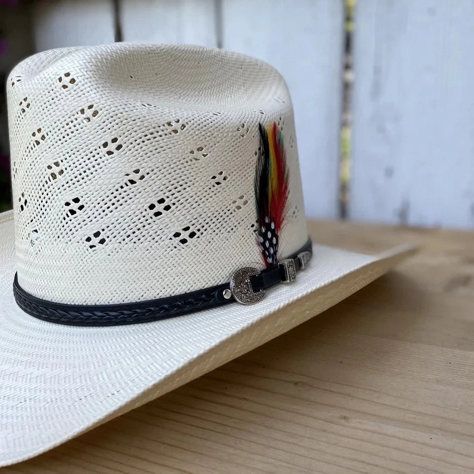 Tombstone 30X El Viejon Flower Style Western Cowboy Shantung Straw Hat