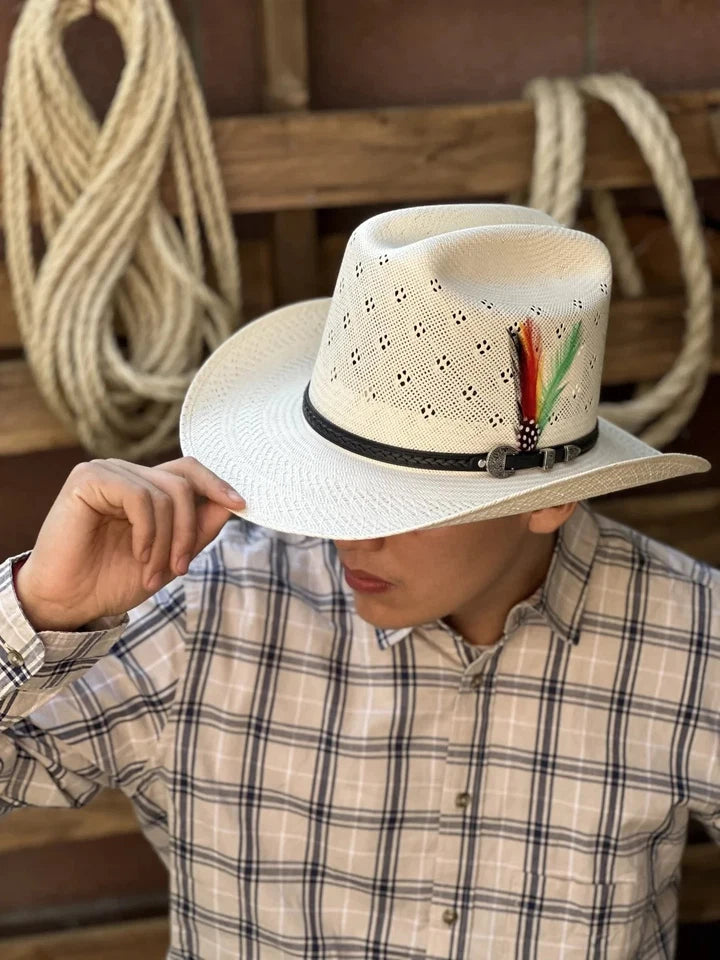 Tombstone 30X El Viejon Flower Style Western Cowboy Shantung Straw Hat