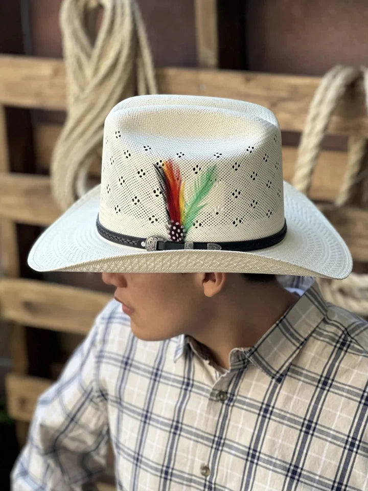 Tombstone 30X El Viejon Flower Style Western Cowboy Shantung Straw Hat