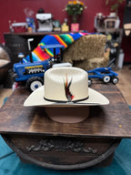 Sombrero Tombstone 15X Johnson Style Western Cowboy Straw Hat with Feather