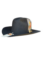 Morcon 200X El Diamante Sinaloa Style Western Cowboy Rabbit Fur Felt Hat - Black
