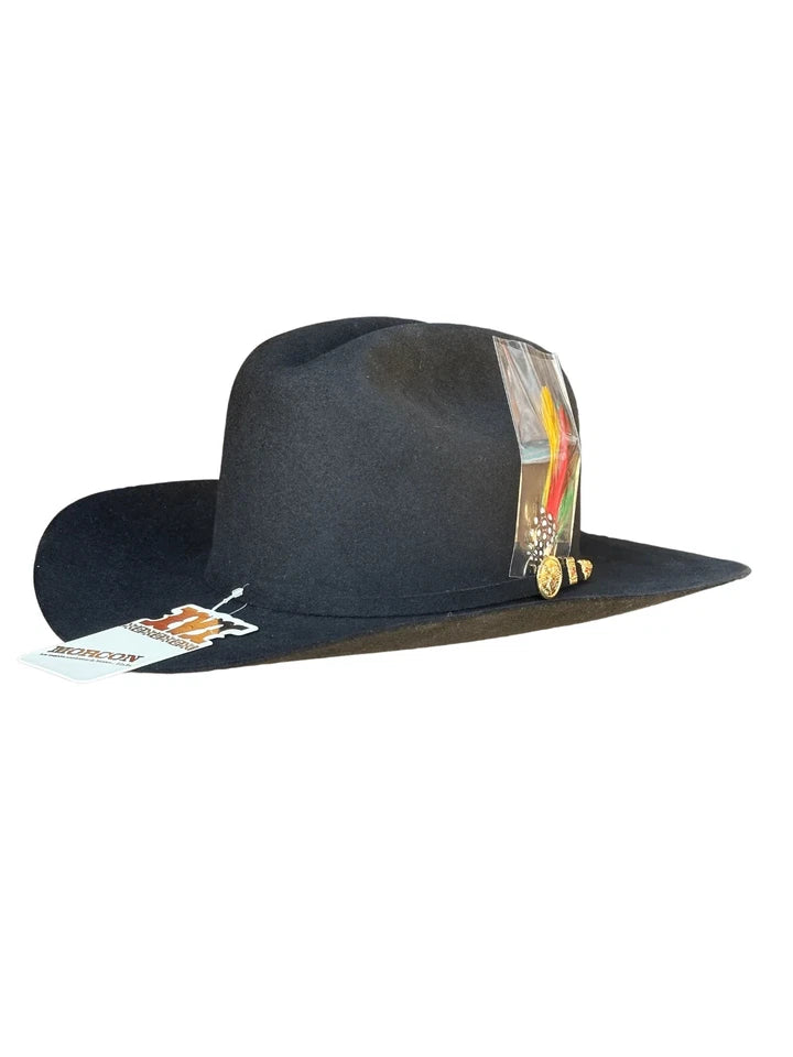 Morcon 200X El Diamante Sinaloa Style Western Cowboy Rabbit Fur Felt Hat - Black