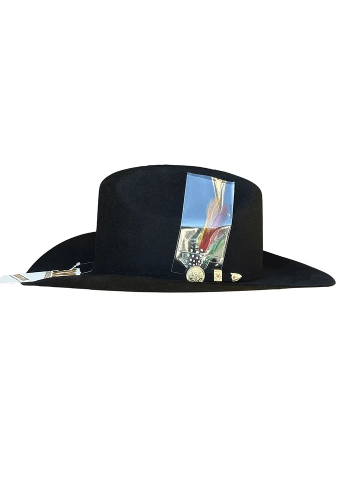 Morcon 200X El Diamante Sinaloa Style Western Cowboy Rabbit Fur Felt Hat - Black