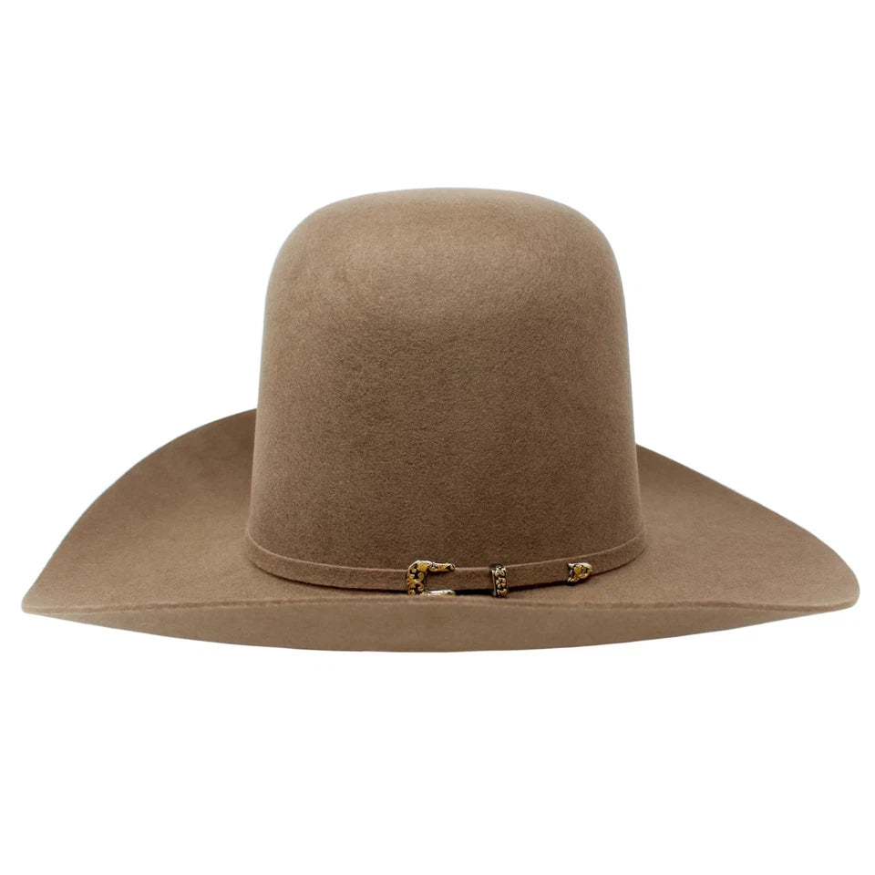 Tombstone 20X Open Crown Style Western Cowboy Fur Felt Hat - Oak Brown