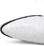 White Diamonds Men's Ostrich Print Skinny Cowboy Boots with Zipper – White