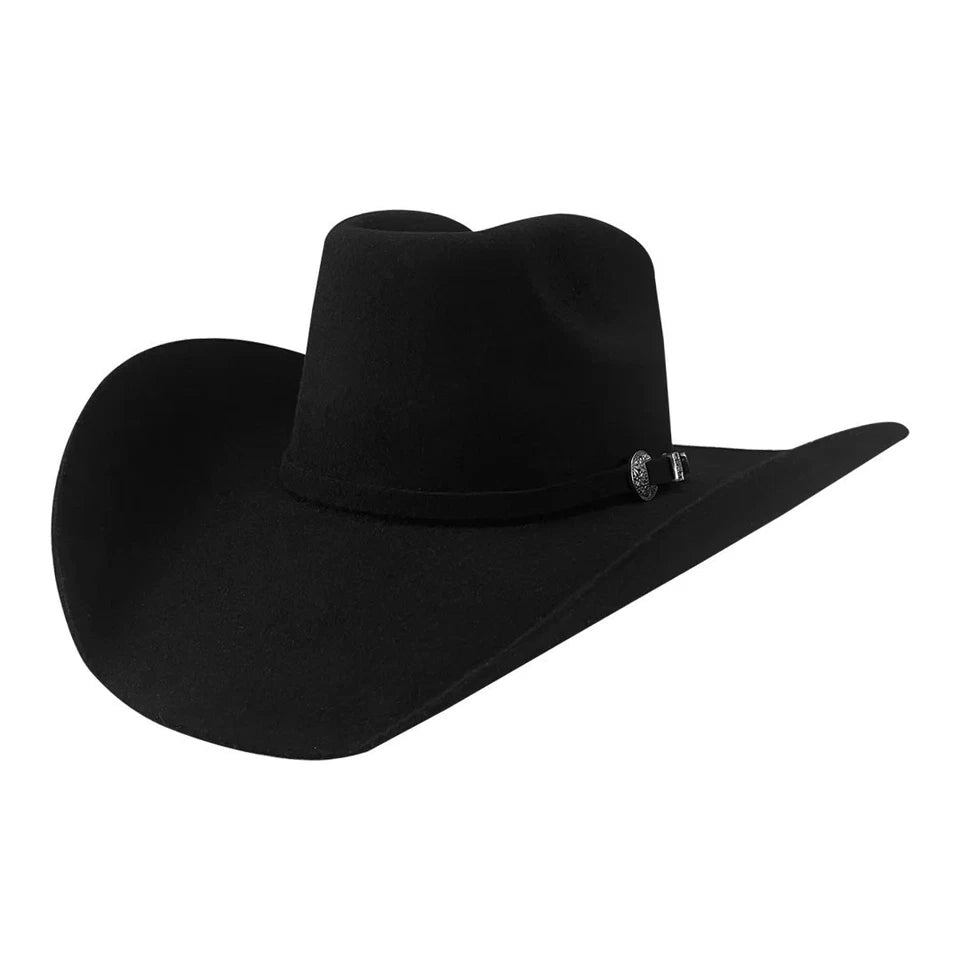 Tombstone 20X 8 Segundos Brick Crown Style Western Cowboy Fur Felt Hat - Black