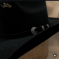 Tombstone 20X 8 Segundos Brick Crown Style Western Cowboy Fur Felt Hat - Black