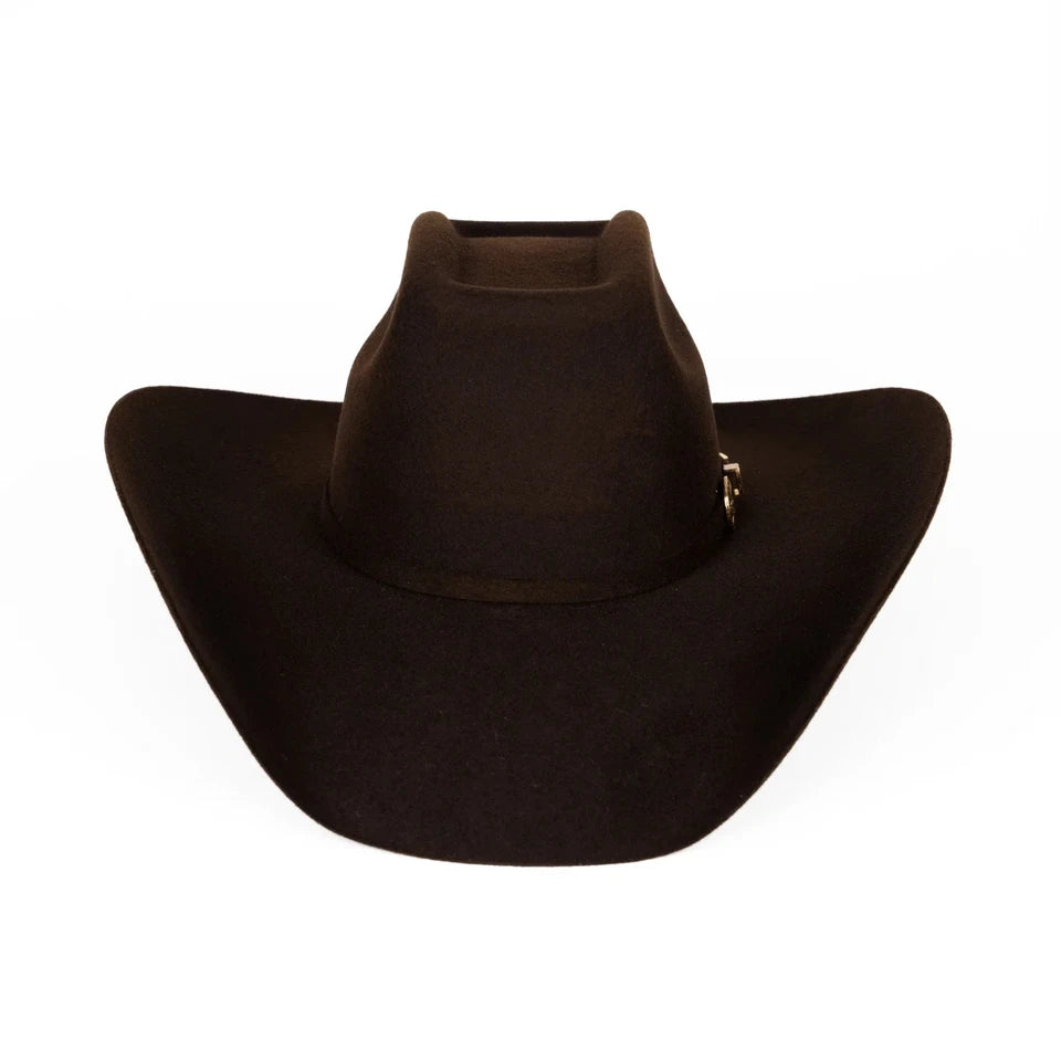 Tombstone 20X 8 Segundos Brick Crown Style Western Cowboy Fur Felt Hat - Brown