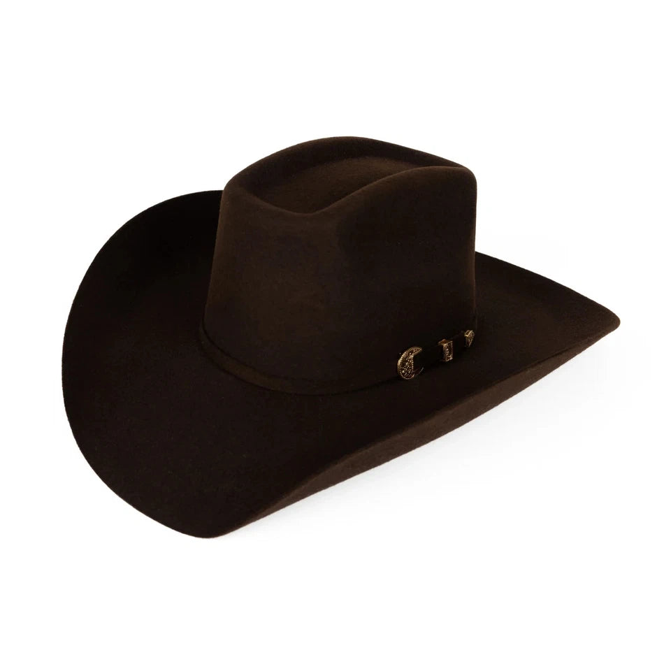 Tombstone 20X 8 Segundos Brick Crown Style Western Cowboy Fur Felt Hat - Brown