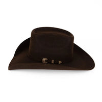 Tombstone 20X 8 Segundos Brick Crown Style Western Cowboy Fur Felt Hat - Brown