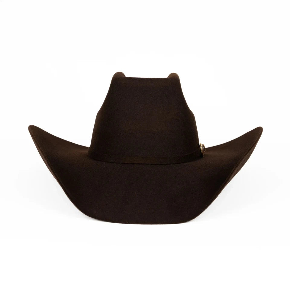 Tombstone 20X 8 Segundos Brick Crown Style Western Cowboy Fur Felt Hat - Brown