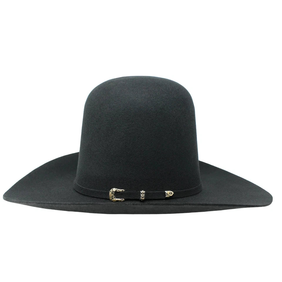 Tombstone 20X Open Crown Style Western Cowboy Fur Felt Hat - Black