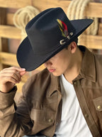 Tombstone 20X Marlboro Rancher Style Western Cowboy Fur Felt Hat - Black