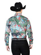 Senor De Los Cielos Green Casual Long Sleeve Shirt 43681 - OriginalWestern.com