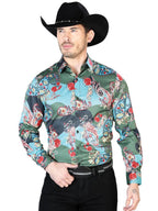 Senor De Los Cielos Green Casual Long Sleeve Shirt 43681 - OriginalWestern.com