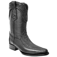 White Diamonds Men's Genuine Shark European Toe Cowboy Boots – Black
