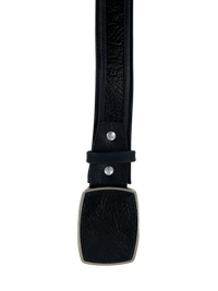 Shark Skin Print Western Belt with Removable Metal Buckle - Black - OriginalWestern.com