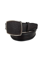 Shark Skin Print Western Belt with Removable Metal Buckle - Brown - OriginalWestern.com