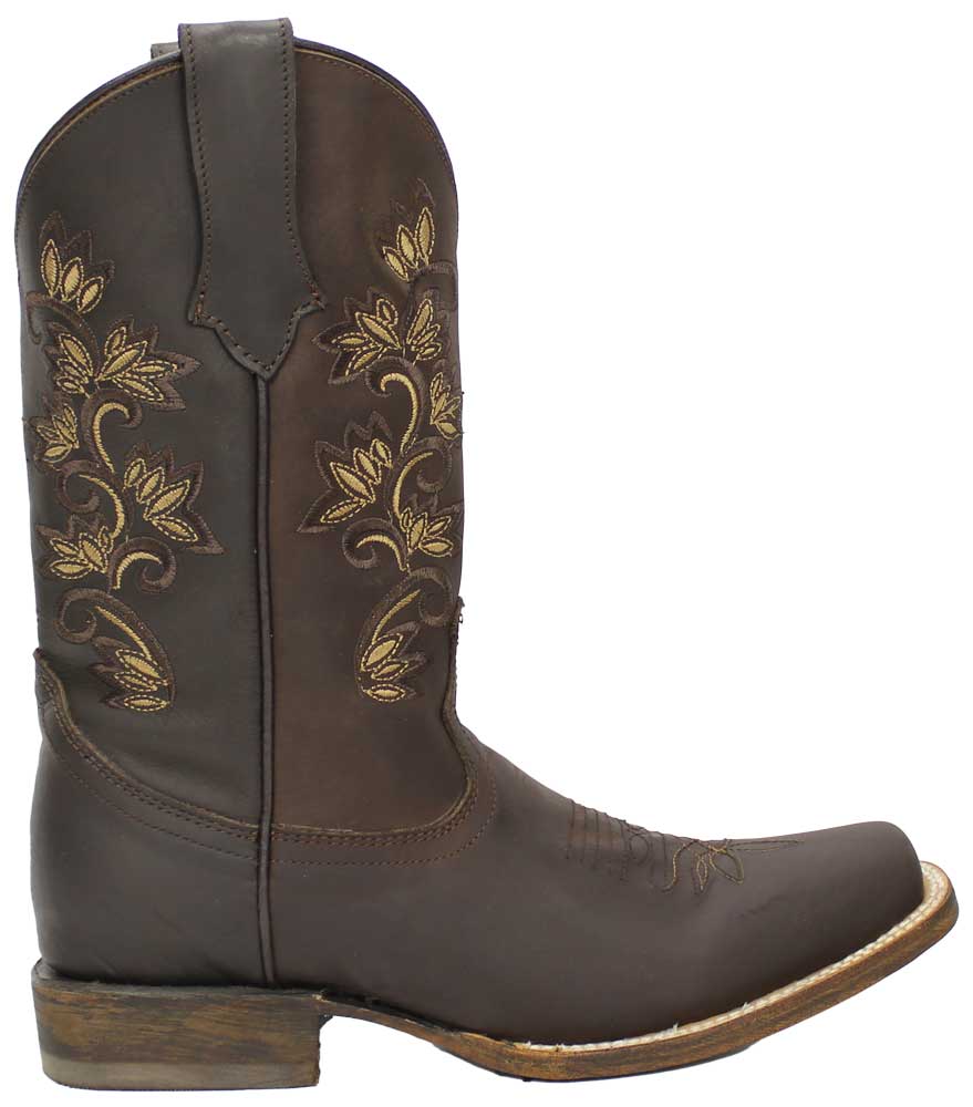 Women´s Silverton Amanda All Leather Square Toe Boots-Chocolate