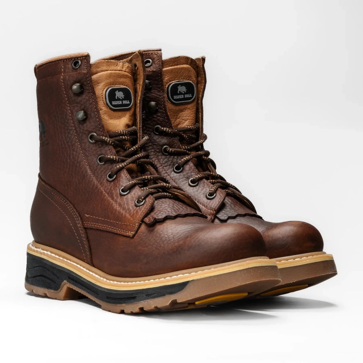 Silver Bull 8” Leather Dual Density Sole Work Boot–Brown - OriginalWestern.com