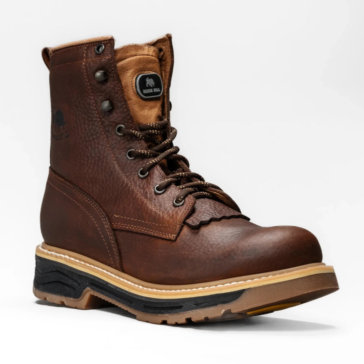 Silver Bull 8” Leather Dual Density Sole Work Boot–Brown - OriginalWestern.com