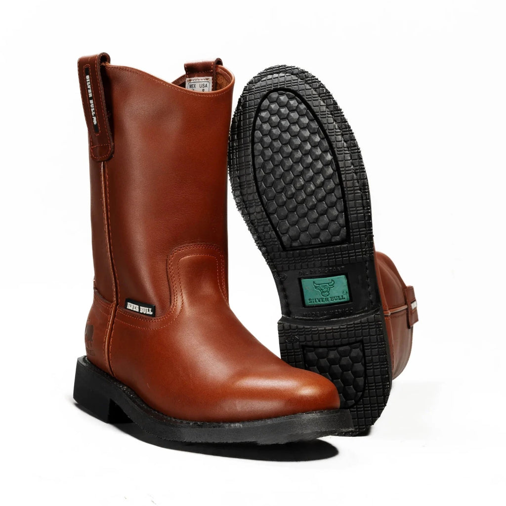 Silver Bull Leather PU Rubber Sole Work Boot–Shedron - OriginalWestern.com