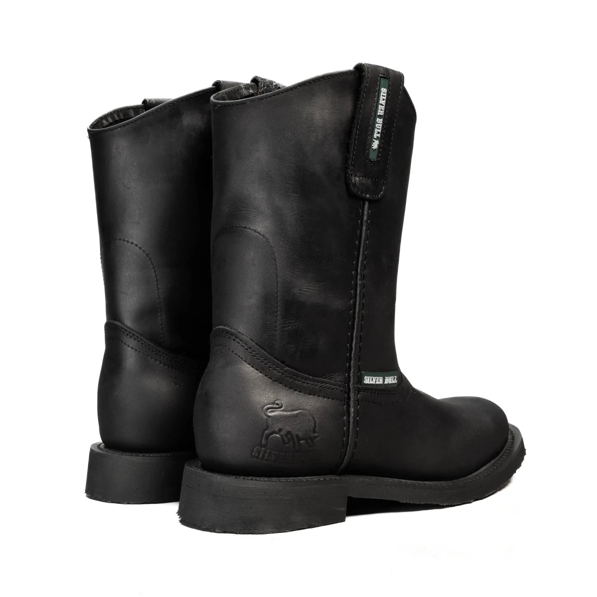 Silver Bull Leather PU SB-800 Rubber Sole Work Boots – Black - OriginalWestern.com
