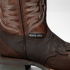 Silver Bull Leather Square Toe Work Boot–Brown - OriginalWestern.com