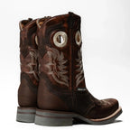 Silver Bull Leather Square Toe Work Boot–Brown - OriginalWestern.com