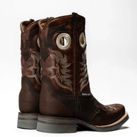Silver Bull Leather Square Toe Work Boot–Brown - OriginalWestern.com