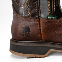 Silver Bull Leather Steel Toe Work Boot–Brown/Black - OriginalWestern.com