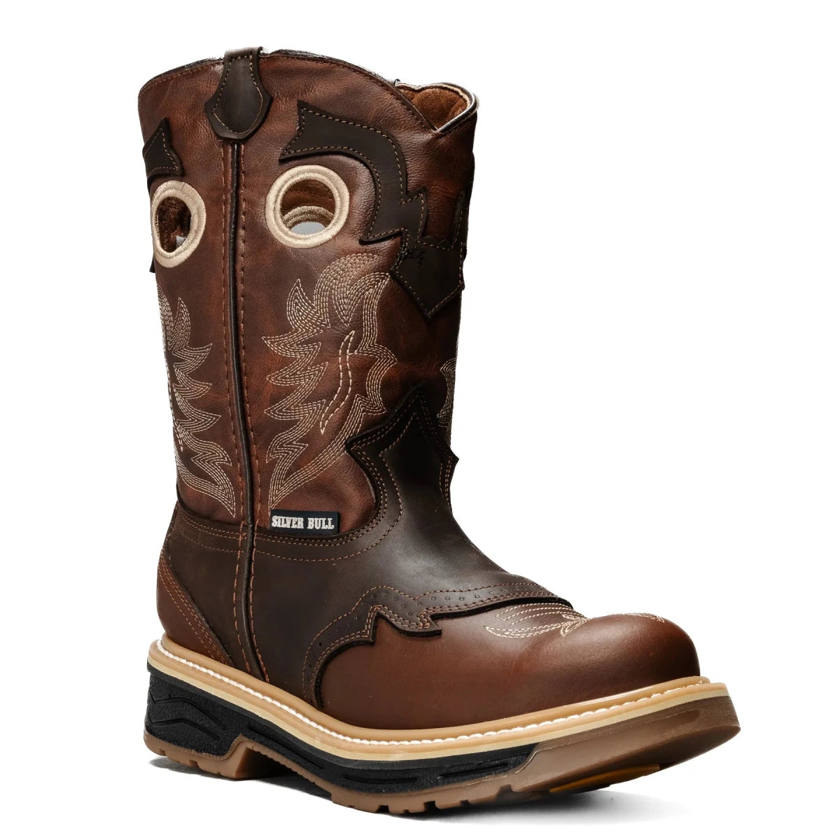 Silver Bull Western Leather Dual Density Work Boot–Brown - OriginalWestern.com