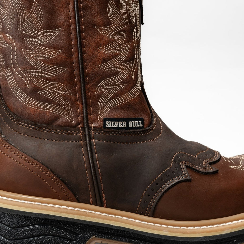 Silver Bull Western Leather Dual Density Work Boot–Brown - OriginalWestern.com