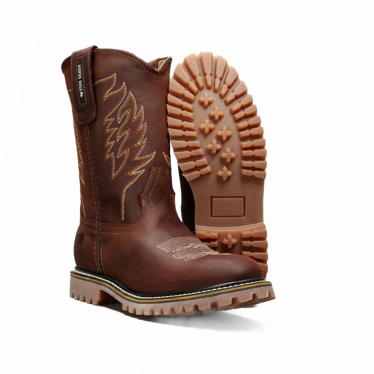 Silver Bull Western Leather Tractor Sole Work Boot–Copper - OriginalWestern.com