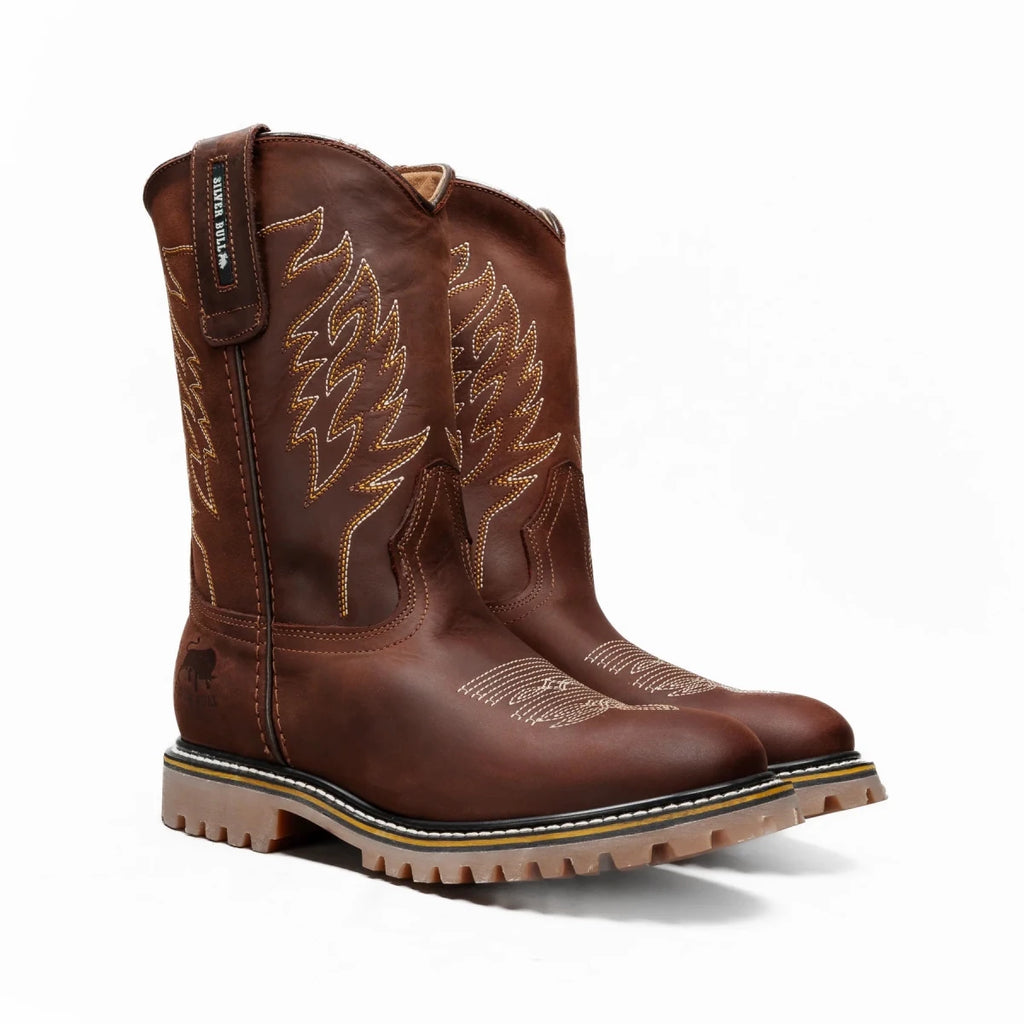 Silver Bull Western Leather Tractor Sole Work Boot–Copper - OriginalWestern.com