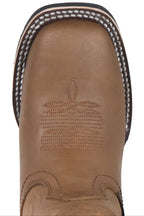 Silverton Kid's Patriot All Leather Wide Square Toe Boots-Tobacco - OriginalWestern.com