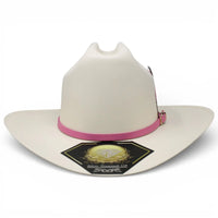 Sombrero White Diamonds 1000X Virgen de Guadalupe Sinaloa Style Cowboy Straw Hat