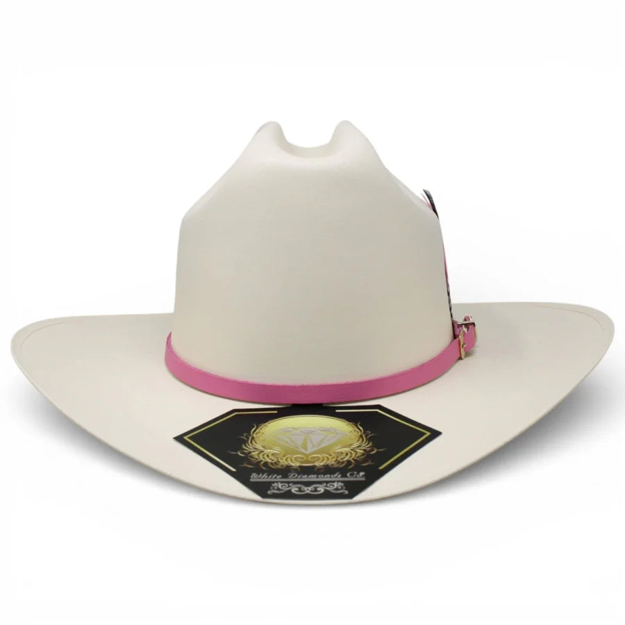 Sombrero White Diamonds 1000X Virgen de Guadalupe Sinaloa Style Cowboy Straw Hat